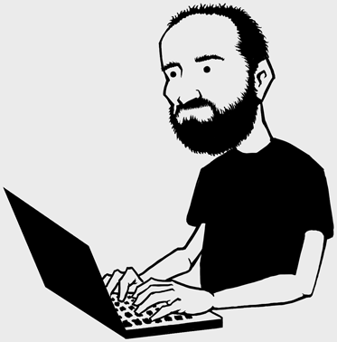 Illustration of me working on a laptop